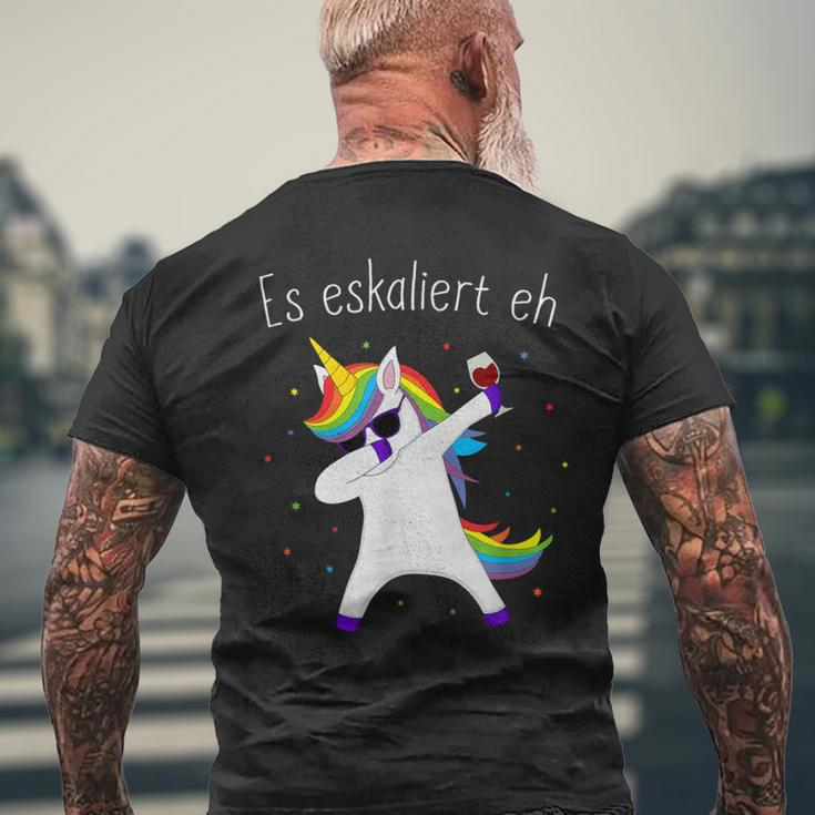 Unicorn Dab Saufen Es Escaliert Eh Frauen Jga Slogan T-Shirt mit Rückendruck Geschenke für alte Männer