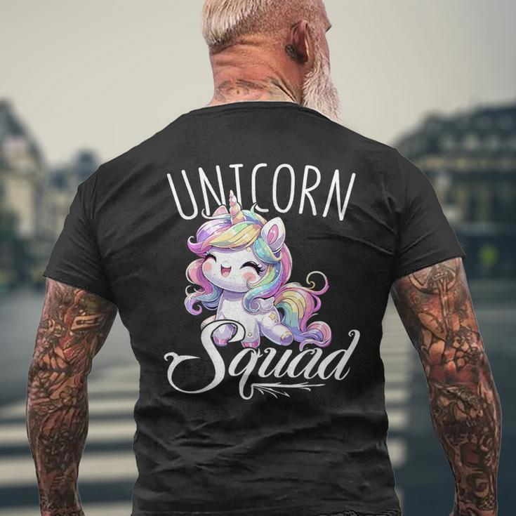 Unicorn Squad Birthday Party Cute Unicorn Men's T-shirt Back Print Gifts for Old Men