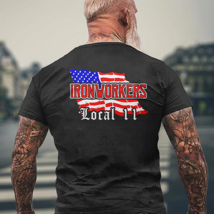 Union Ironworkers Local 11 New Jersey American Flag Tee Mens Back Print T-shirt Gifts for Old Men