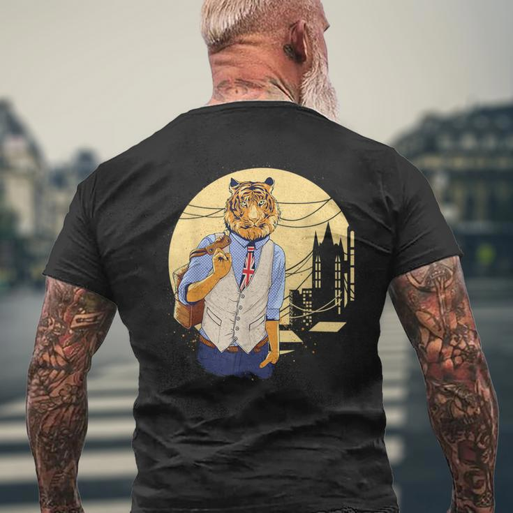 Urban Hipster Tiger Animal Graphic Men's T-shirt Back Print Gifts for Old Men