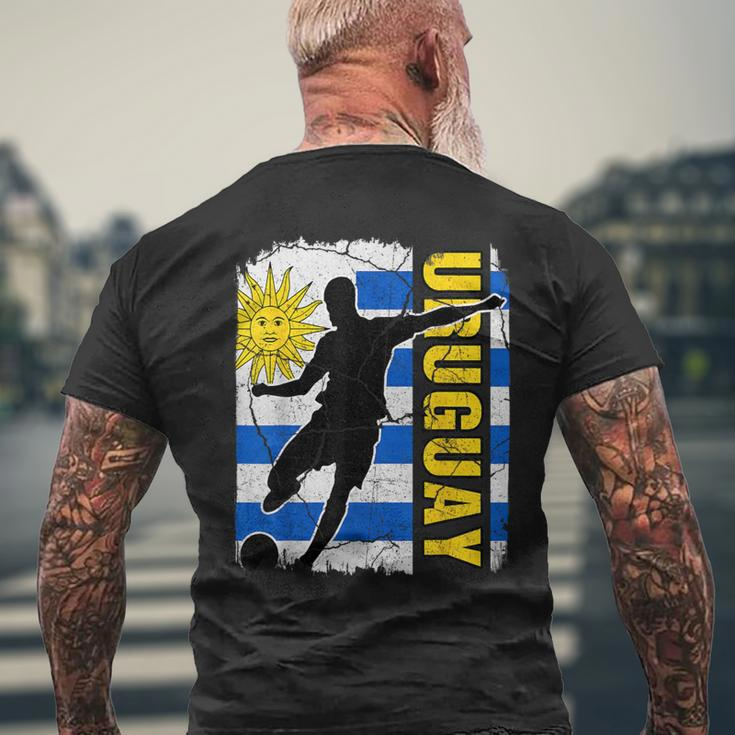 Uruguayan Soccer Team Uruguay Flag Jersey Football Fans Men's T-shirt Back Print Gifts for Old Men