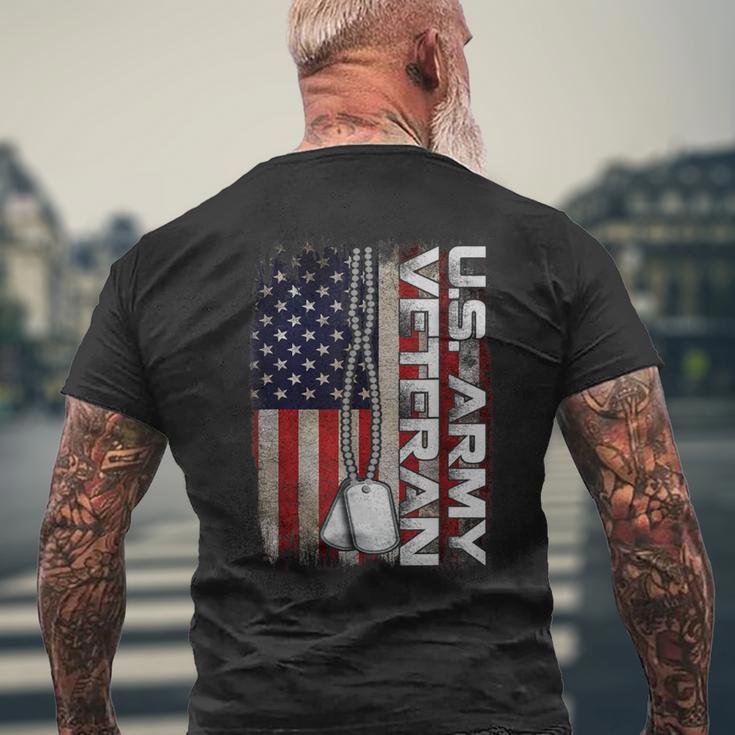 Us Army Veteran America Flag Vintage Army Veteran Men's T-shirt Back Print Gifts for Old Men