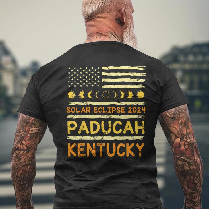 Us Flag America Total Solar Eclipse 2024 In Paducah Kentucky Men's T-shirt Back Print Gifts for Old Men