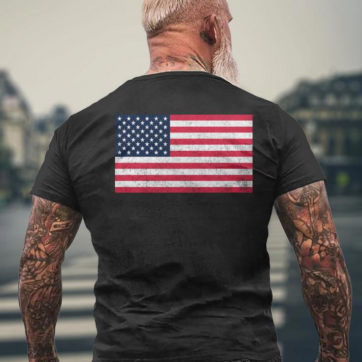 Usa Flag 4Th Of July American Red White Blue Star Vintage Men's T-shirt Back Print Gifts for Old Men