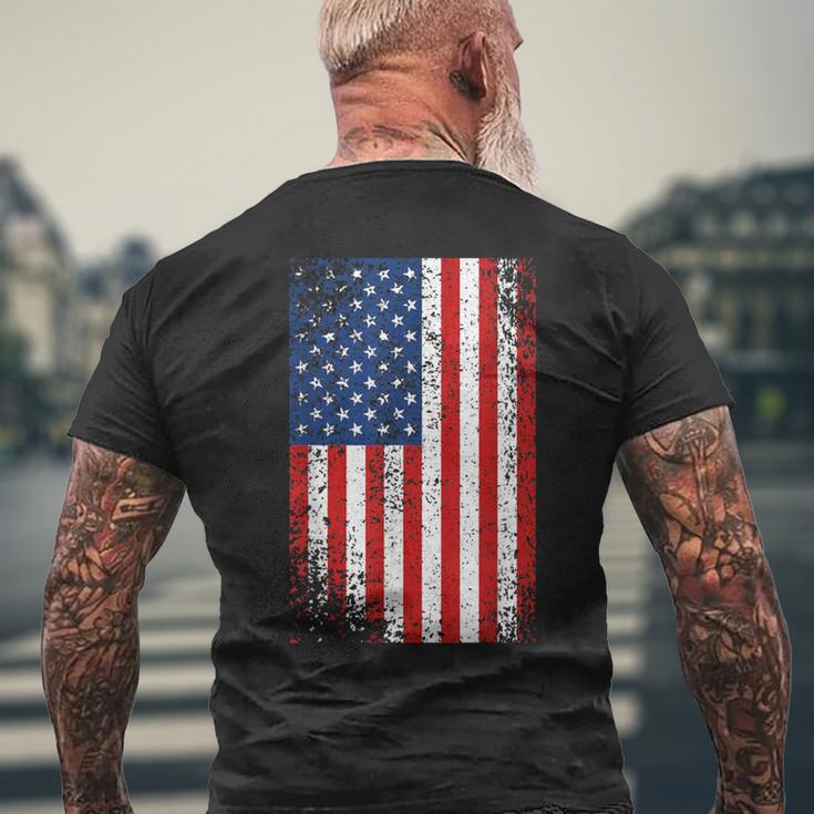 Usa Flag 4Th July Red White Blue Stars & Stripes Men's T-shirt Back Print Gifts for Old Men