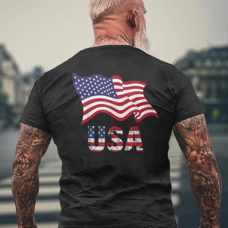 Usa Flag American United States Of America 4Th Of July Men's T-shirt Back Print Gifts for Old Men
