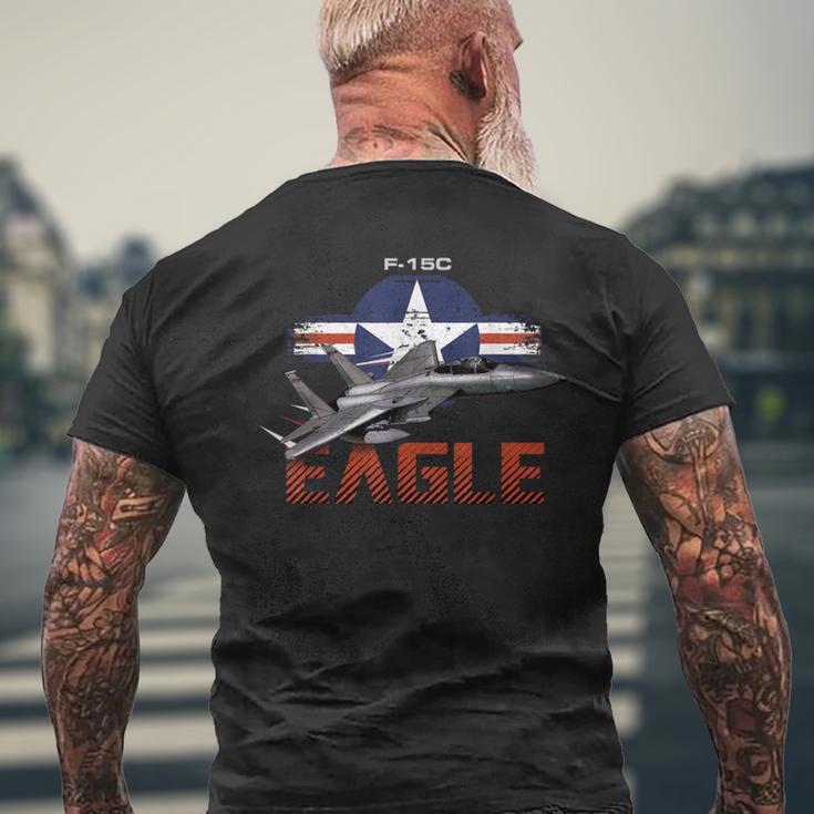 Usa Military Warbird F15 Eagle Military Airplane Men's T-shirt Back Print Gifts for Old Men