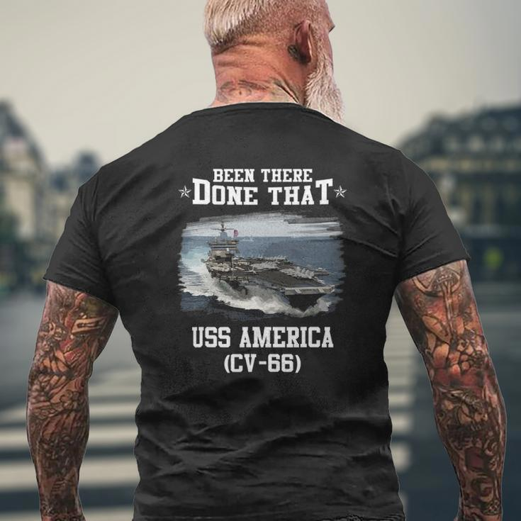 Uss America Cv-66 Veterans Day Father Day Mens Back Print T-shirt Gifts for Old Men