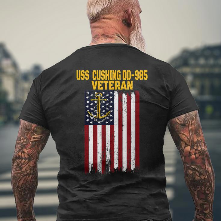 Uss Cushing Dd-985 Warship Veteran Day Fathers Day Dad Son Men's T-shirt Back Print Gifts for Old Men