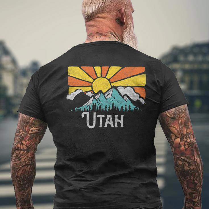 Utah Retro Mountains & Sun Eighties Style Vintage Men's T-shirt Back Print Gifts for Old Men