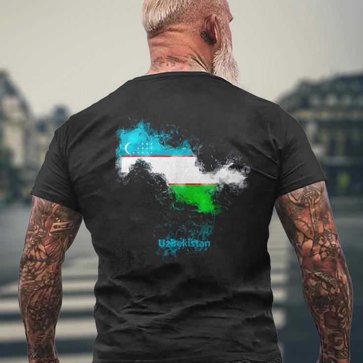 Uzbekistan Flag Map Uzbek Uzbekistani T-Shirt mit Rückendruck Geschenke für alte Männer