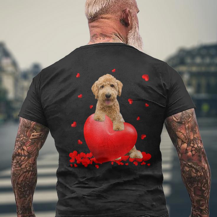 Valentines Day Golden Doodle Heart Dog Lovers Men's T-shirt Back Print Gifts for Old Men