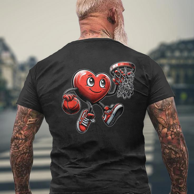 Valentine's Day Heart Basketball Team Player Men's T-shirt Back Print Gifts for Old Men
