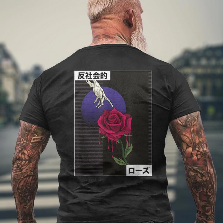 Vaporwave Bleeding Rose Anti Social Club Men's T-shirt Back Print Gifts for Old Men