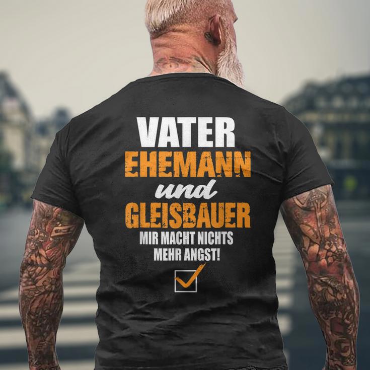 Vater Ehemann Und Gleisbauer Gleisbau Eisenbahn Eisenbahner T-Shirt mit Rückendruck Geschenke für alte Männer