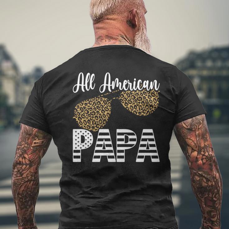 Vatertag Alle Amerikanischen Papa Leopard Sonnenbrillen T-Shirt mit Rückendruck Geschenke für alte Männer