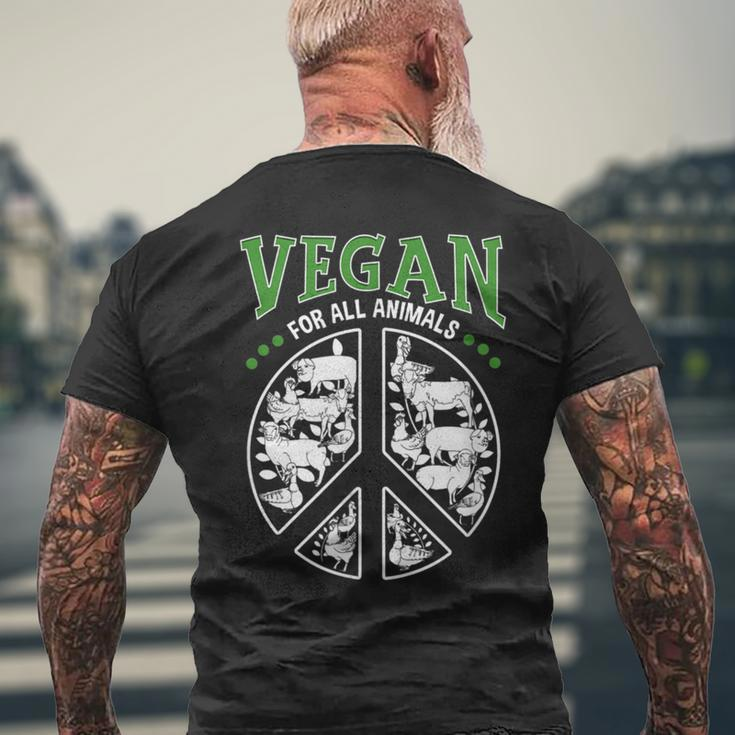 Vegan For All Animals And Peace Love Equality And Hope Men's T-shirt Back Print Gifts for Old Men