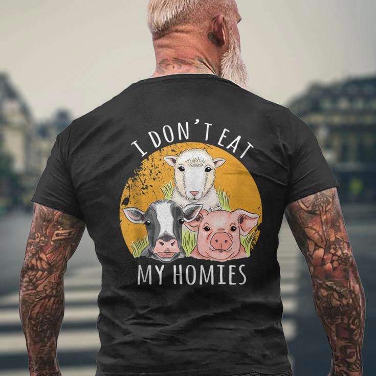 Vegan I Don't Eat My Homies Animal Meat Vegetarian Vegan Men's T-shirt Back Print Gifts for Old Men