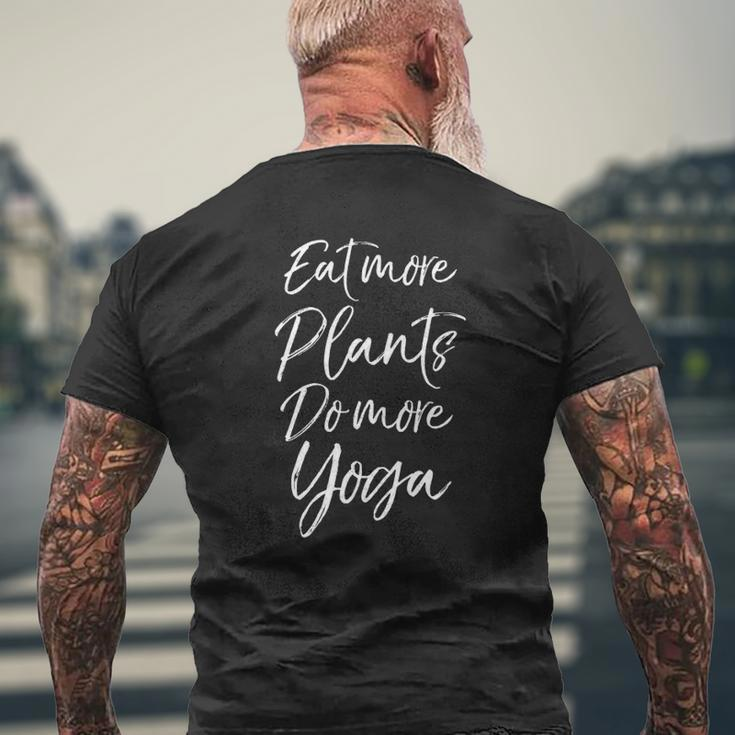 Vegan Fitness Workout Cute Eat More Plants Do More Yoga Mens Back Print T-shirt Gifts for Old Men