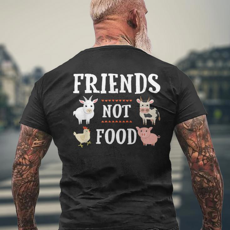 Vegetarian Vegan Don't Eat Animals Cute Friends Not Food Men's T-shirt Back Print Gifts for Old Men