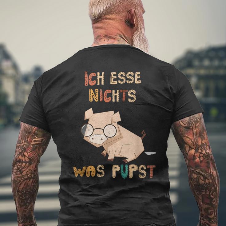 Vegetarianegan Ich Esse Nichts Was Pupstegan T-Shirt mit Rückendruck Geschenke für alte Männer