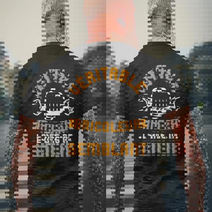 Véritable Bricoleur Humoristique Homme Cadeau Bricoleur T-shirt imprimé au dos Cadeaux pour les vieillards