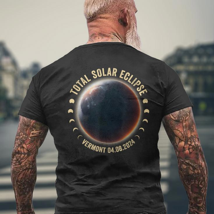 Vermont Total Solar Eclipse April 8 2024 Astronomy Fans Men's T-shirt Back Print Gifts for Old Men
