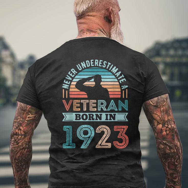 Veteran Born In 1923 100Th Birthday Military Men's T-shirt Back Print Gifts for Old Men