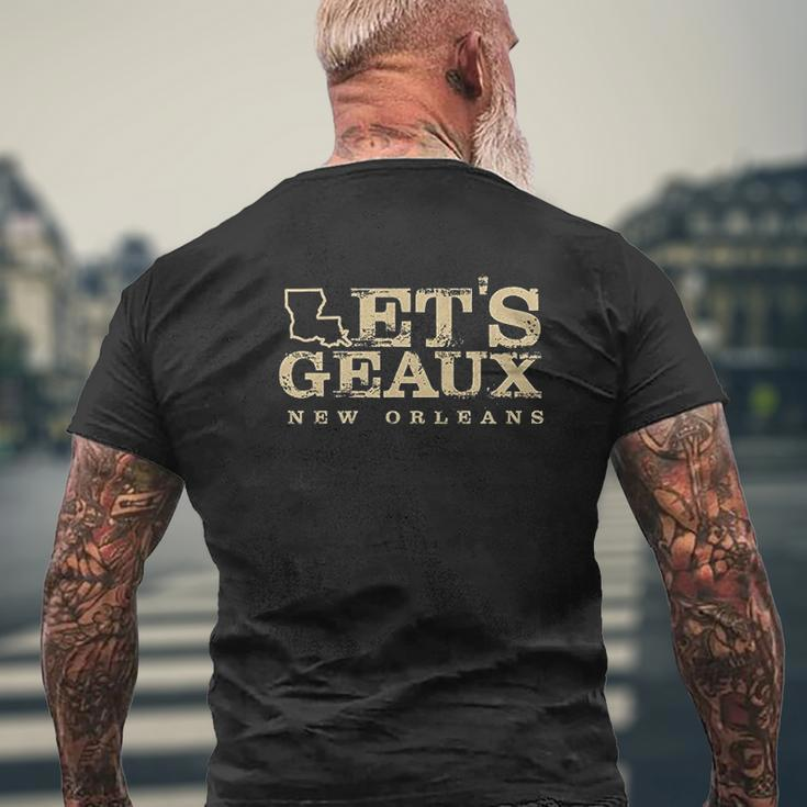 Vibeink Lets Geaux New Orleans Football Fans Mens Back Print T-shirt Gifts for Old Men