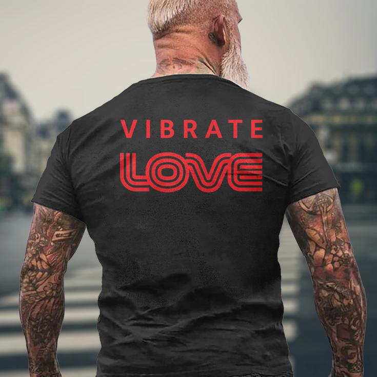 Vibrate Love Cute Spiritual Yoga Meditation Graphic Men's T-shirt Back Print Gifts for Old Men