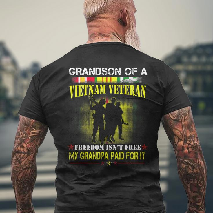 Vietnam Veteran Grandson My Grandpa Paid For It Men's T-shirt Back Print Gifts for Old Men