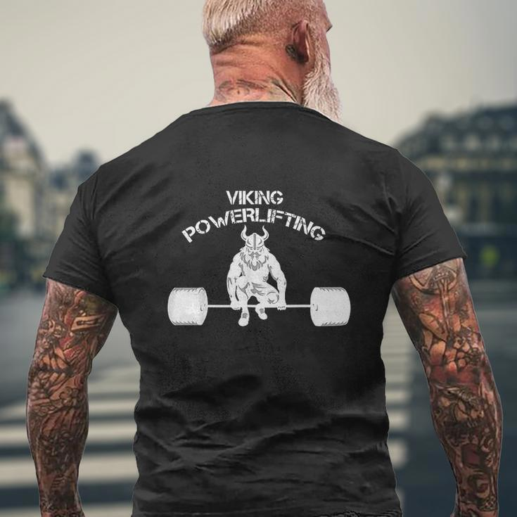 Viking Bodybuilding Weight Lifting Gym Mens Back Print T-shirt Gifts for Old Men
