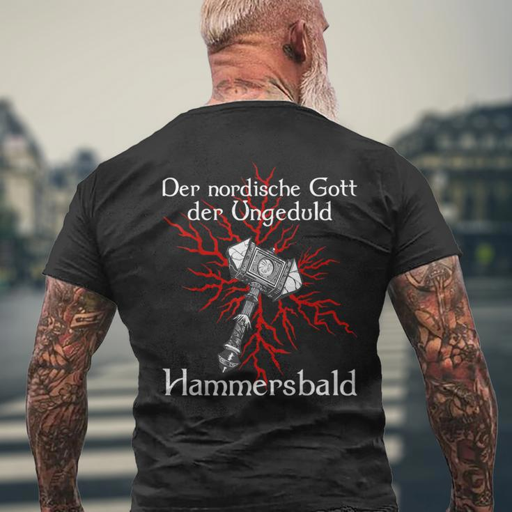 Viking Hammer Impatience God T-Shirt mit Rückendruck Geschenke für alte Männer