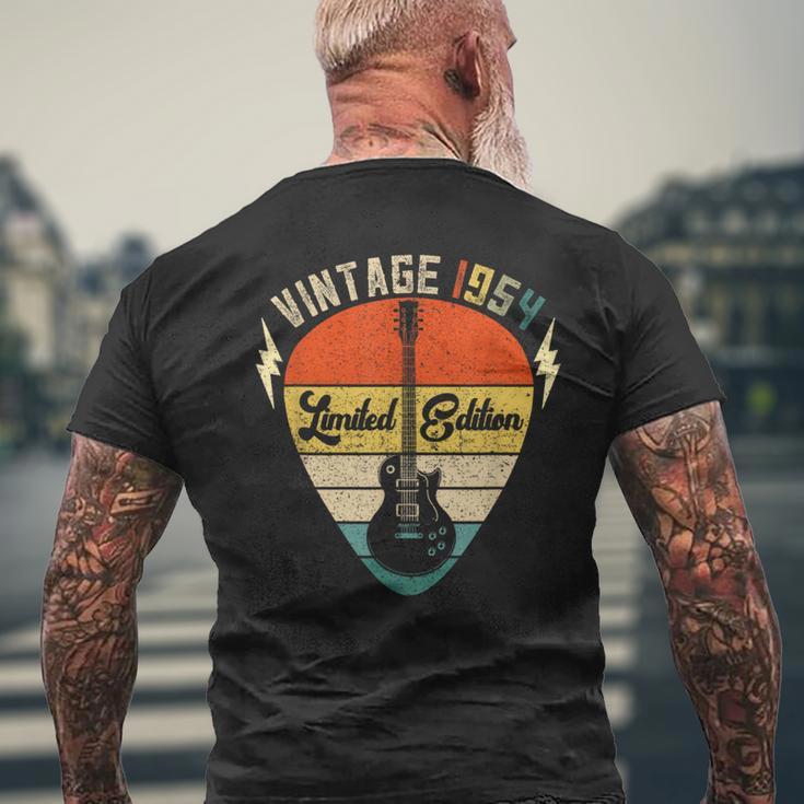 Vintage 1954 Born In 1954 70Th Birthday Retro Guitar Lover Men's T-shirt Back Print Gifts for Old Men