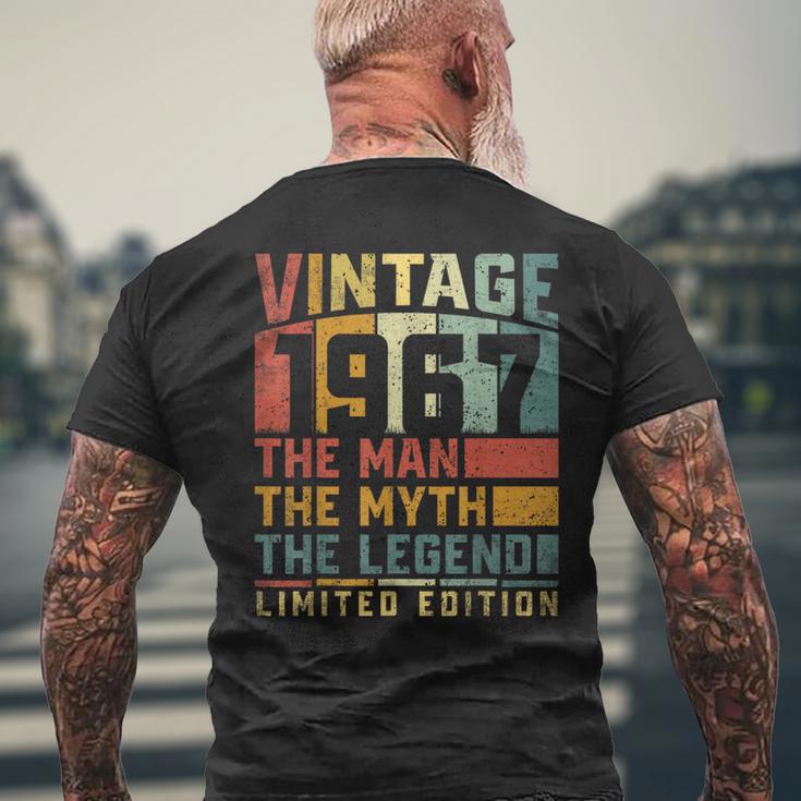 Vintage 1967 The Man The Myth The Legend 57Th Years Birthday Men's T-shirt Back Print Gifts for Old Men