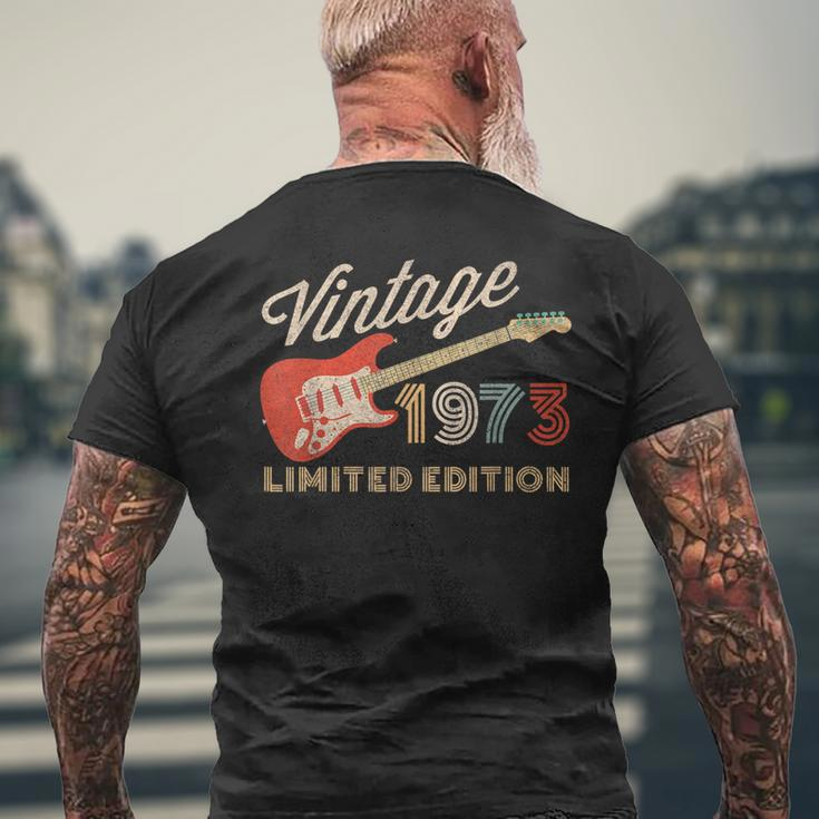 Vintage 1973 Limited Edition Guitar Year Of Birth Birthday Men's T-shirt Back Print Gifts for Old Men