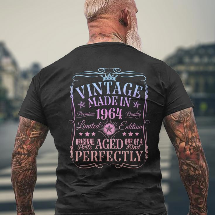 Vintage 60Th Birthday Decorations Vintage 1964 60 Birthday Men's T-shirt Back Print Gifts for Old Men