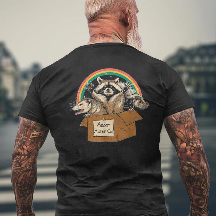 Vintage Adopt A Street Cat Opossum Raccoon Skunk Men's T-shirt Back Print Gifts for Old Men