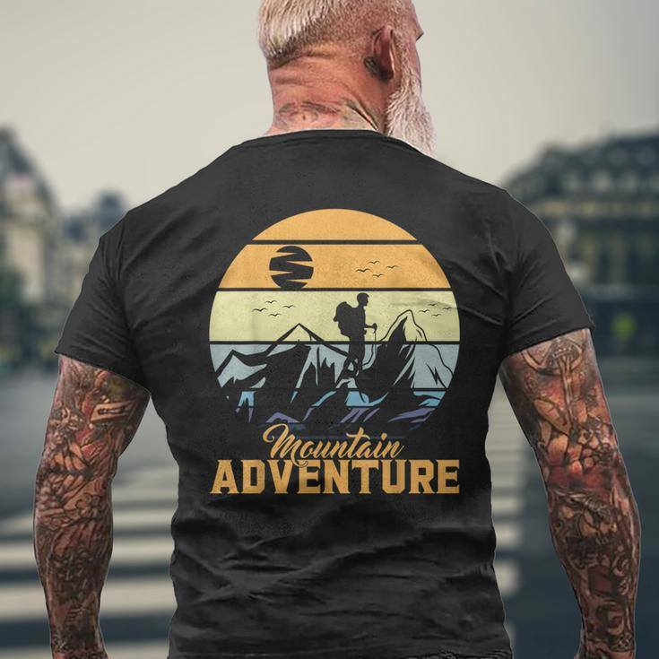 Vintage Adventure Awaits Explore The Mountains Camping Men's T-shirt Back Print Gifts for Old Men