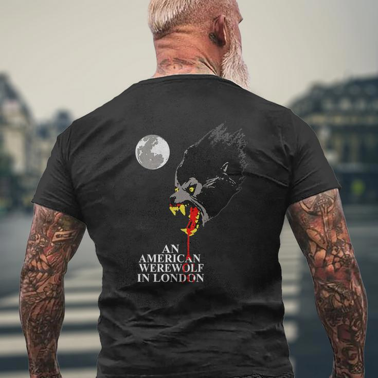 Vintage An American Werewolf In London Art Mens Back Print T-shirt Gifts for Old Men