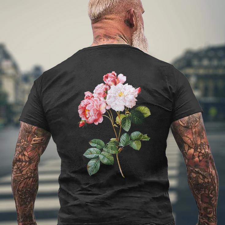 Vintage & Pink Rose T-Shirt mit Rückendruck Geschenke für alte Männer