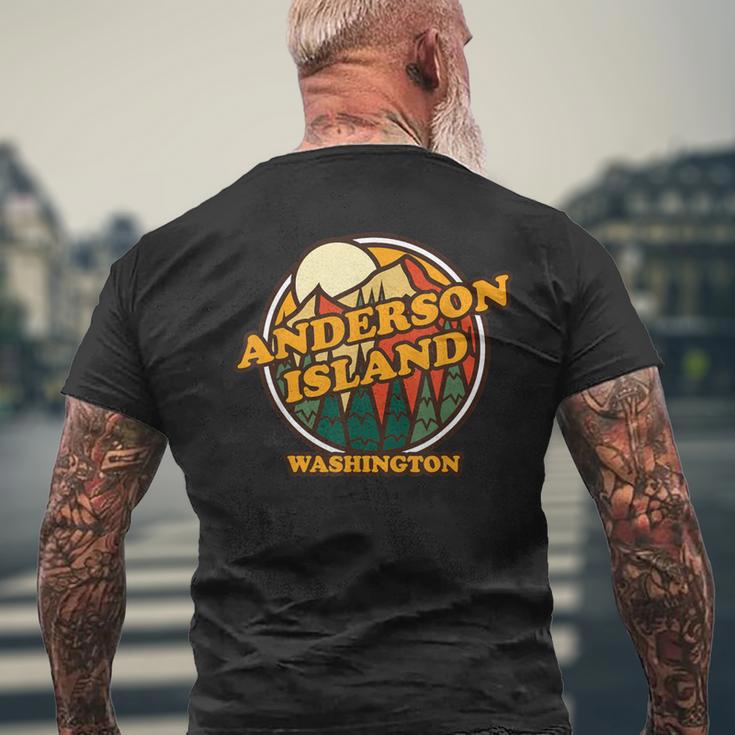 Vintage Anderson Island Washington Mountain Hiking Print Men's T-shirt Back Print Gifts for Old Men