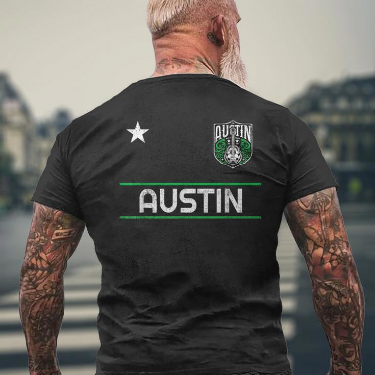 Vintage Austin 512 737 Area Code Distressed Retro er Men's T-shirt Back Print Gifts for Old Men
