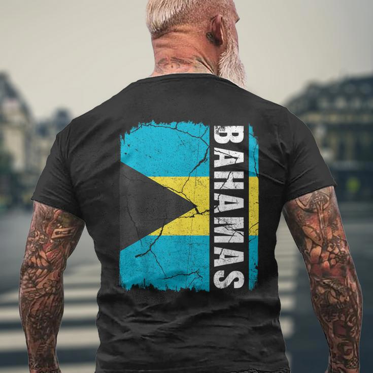 Vintage Bahamian Flag Bahamas Pride Roots Heritage Men's T-shirt Back Print Gifts for Old Men
