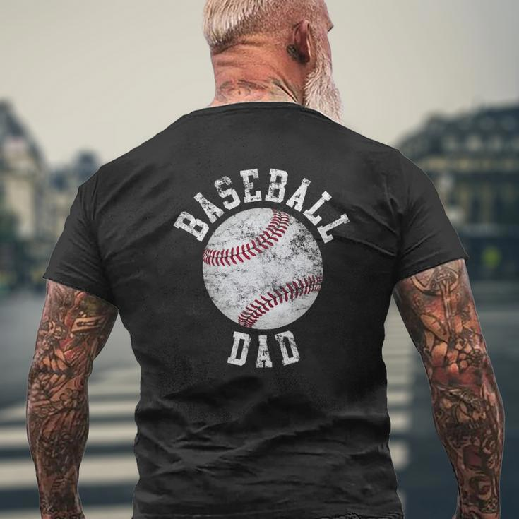Vintage Baseball Dad Baseball Ball Mens Back Print T-shirt Gifts for Old Men
