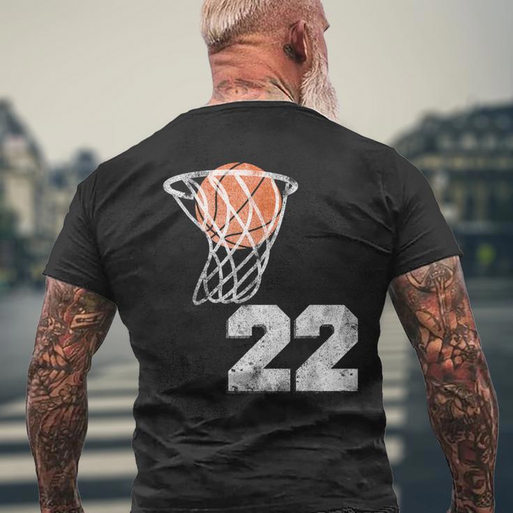 Vintage Basketball Jersey Number 22 Player Number Men's T-shirt Back Print Gifts for Old Men