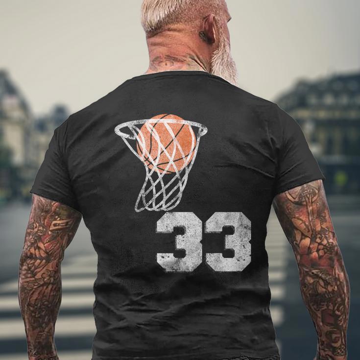 Vintage Basketball Jersey Number 33 Player Number Men's T-shirt Back Print Gifts for Old Men