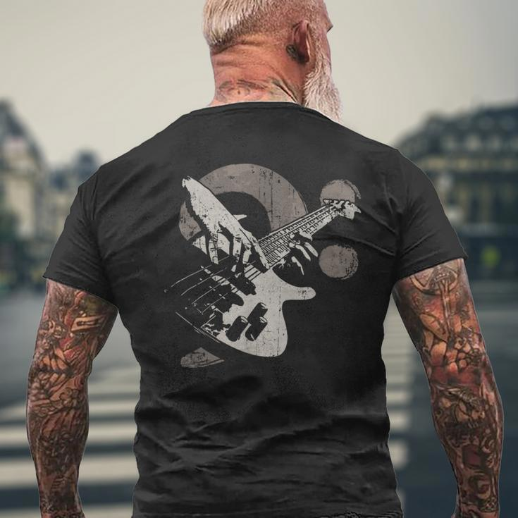 Vintage Bass Guitar Clef For Bassist Player Men's T-shirt Back Print Gifts for Old Men