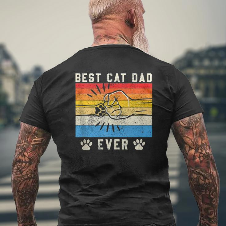 Vintage Best Cat Dad Ever Cat Dad Father Day Mens Back Print T-shirt Gifts for Old Men