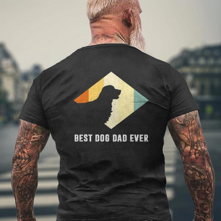 Vintage Best Golden Retriever Dog Dad Ever Father's Day Mens Back Print T-shirt Gifts for Old Men
